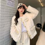 Small Fragrant Hair Coat Winter 2026 New Thick To Warm Splicing Design Temperament Cotton Clothes Cotton Clothing Tide