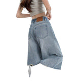 Light-Colored Denim Shorts Women Seven-Point Trousers Summer Trend With Thin Small Loose-Legged 7-Point Trousers