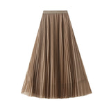 Super Fairy Nail Beads Yarn Half-Dress Women's Spring 2025 New High-Waist A Word 100-Fold Skirt Mid-Long Yarn Skirt 8928