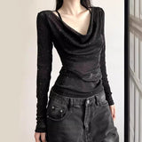 Unique Special To The Lion Collar Long-Sleeved T-Shirt For The Girls In The Summer New Design With A Slimmed-Up Hottie Top