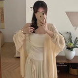 Large-Size Fat Mm Summer Long Sunscreen Cardigan Women Wearing Thin Mesh Shawl Air Conditioning Shawl Knitted Shirt