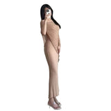 French Spring And Summer New Pure Wind Irregular Sun Protection Suit Women's Bodybine Hip Skirt Long Sling Skirt Two Sets