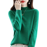 Wool Blending 2026 Autumn And Winter New Women's First-Line Ready-Up Seamless Half-High Collar Soft-Knitted Bottom Sweater