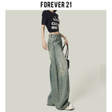 High Street Retro Blue Pear-Shaped Broad-Legged Jeans Women Trend New High-Rise Ripped Loose Scimiter Pants