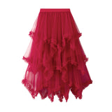Irregular Net Yarn Cake Half-Dress In Long High-Waisted Thorny Fairy Dress Dress 1279