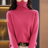 Line Ready-Upwear 100% Pure Wool 2026 Autumn And Winter New Women's Pile Warm Bottom Shirt Short Knitted Sweater