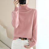 Wool Blended 2026 Autumn And Winter New Women's High-Collar Loose Loose Short-Colored Shoulder Hooded Bottom Sweater Knitting Shirt