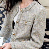 Exploding Small Fragrant Coat Woman 2025 New Short High-End Small Autumn French Design Top