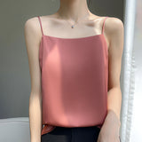 Silk Satin 2026 Spring And Summer Women's New Short-Term Repair Collar Sleeveless Temperament With A Sleeve Sling Vest