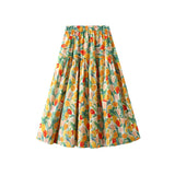 Holiday Style Print Design Feel Slim Half-Dress Woman's New Age-Render Tight Waist Swing Skirt 2302