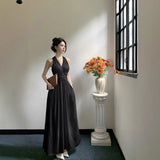 French V-Neck Hanging Neck Sleeveless Dress Female Summer Temperament To Show Skinny Dress Gentle Holiday Fairy Dress