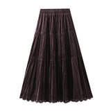 French Texture Hollow Hem Design Half-Dress Dress Women 2025 Autumn New A Word Thin Cake Skirt 2611