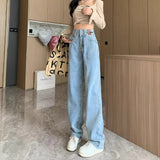 Plus Velvet Broad-Legged Jeans Women's Spring And Autumn 2025 Trend With New Explosive Winter High-Waisted Narrow Version Of Straight Trousers