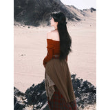 Ningxia, Xinjiang, The Great Northwest Desert Travel Filming Skinny Wearing Dresses Yunnan Sichuan West Tourism Ethnic Style Dress