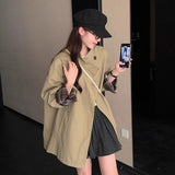 2026 Autumn New Lattice Small Wind Coat Female Loose Thin British Wind Coat