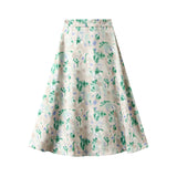 Women's Clothing Lanky Tender Face Print Tight Waist Falling Acetic Acid Skirt Summer New 991