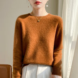 Exploding Wool Blending 2026 Autumn And Winter New Women's Round-Neck Short Classic Tie Warm Knitted Bottom Sweater