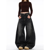 Vintage Cat Needs To Wash Black Languid Slackness Scissors Jeans New Loose Broad Leggings