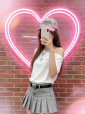 2026 Summer Loose Lazy Wind Word Shoulder Short-Sleeved T-Shirt New Korean Version Of Hot Girl Casual Lame Shoulder Coat