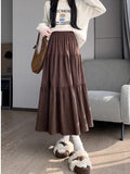 Cake Skirt Half Dress Autumn And Winter Woman 2025 New Pear-Shaped Body Shaded Thin A-Character Skirt Casual Temperament Half Skirt
