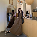 French Sleeveless Hanging Neck V-Neck Vest Dress Women 2025 New Summer Yunnan Tourism Wearing Long Skirt