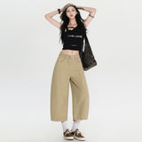 Vintage Loose Broad Legs Hanging Seven-Point Pants 2025 Spring And Summer New Thin Straight Jeans Women