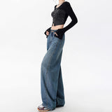 Vintage Scimits Jeans Women 2025 Winter New High-Rise Loose Straight-Legged Scyter Pants
