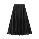 2025 Autumn New Pure Color High-Waisted Folded Skirt Women's Yang Is Right And Two A-Word Long Skirt 8607