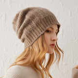 Cashmere 2026 Autumn And Winter New Women's High-End Pure Color Sesame Blossom Hollow Warm Fashion Knitting Leisure Head Hat
