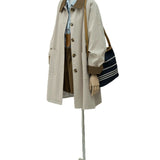 High-End Windwear Coat Women 2026 Early Spring And Autumn New Large-Looking Small Hanzi Hit Color Coat Long