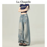 Blue Low-Rise Wide-Legged Jeans Women's Summer Thin 2025 Trend New Loose Thin Straight Tube Trousers