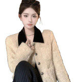 Net Red Loose Coat Small Incense Bile Coat 2026 Autumn And Winter Thick To Warm The Collar On The Dress Woman