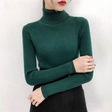 Black High-Neck Knitted Bottom Shirt Autumn And Winter Model Of Long Sleeves With A Female Sweater Slimming Clothes