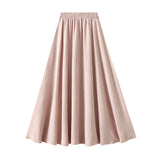 A-Word Half-Dress Girl Spring And Summer Thin 2025 New High-Waisted Feeling Relaxed Leisure Big Swing Dress 9926