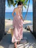 French Sling Skirt Super Fairy Holiday Wearing Skirt Beach Side-Dew Dress Pink High-End Dress Dress Dress Dress Woman