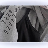 Vintage Trend Letter Print Two Sets Of Short-Sleeved T-Shirts Spice Girls Jazz Dance Loose Outer Wear Burqa Woman