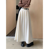 Large-Size Korean Black Suit Skirt Spring 2025 New High-Waist A Skirt Slightly Fat Thin French Long Dress
