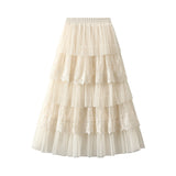 Cake Skirt Half Dress Women's Summer 2025 New High-Rise Thin Sand Skirt High-End Yarn Skirt 0208