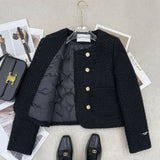 Inner Velvet French Style Temperament Short Coat Autumn And Winter New Thick High-End Famous Coarse Flowers On The Top