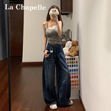 Vintage Scissor Jeans Women Autumn Trend New Small Design Feeling Loose Slebage Leg Pants