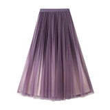 Starry Sky Gradient Yarn Dress 100-Fold Dress Female Net Yarn Skirt 2025 New Ocean Atmosphere Autumn And Winter Big Swing Skirt D1810