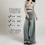 Vintage Wide-Legged Jeans Women 2025 Spring And Summer New Pear-Shaped Tall Tall Man Lengthd Loose Straight Trousers