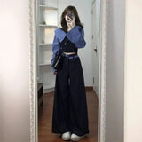 2026 New Super-Good-Looking Shoulder Splicing Top Lady's Korean Version Of Loose Thin Slacks Two Sets