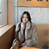 High-Grade Dizzling Fox Fur Coat Women's Winter 2026 New Fur-Collar Fur Coat