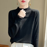 Fine-Woven Wool 2026 Autumn And Winter New Women's Short Lace Lace Lace Lace Collar Nail Beads Knitted Sweater