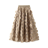 Heavy Industry Three-Dimensional Wave Point Black Mesh Half-Body Dress 2025 New Design Sense Hepburn Style Long Umbrella Skirt 0931