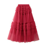 Spring Super Fairy Dress Dress Swree Sweet Retro Layer Lace Cake Skirt Yarn Skirt Skirt 1511