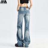 Vintage Low-Rise Micro-Tipped Jeans Women's Summer 2025 Trend New Narrow Version Of The Straight-In-Thin Flared Trousers