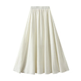 A-Word Half-Dress Girl Spring And Summer Thin 2025 New High-Waisted Feeling Relaxed Leisure Big Swing Dress 9926