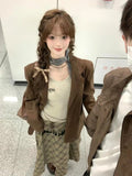 Three Sets Of Women's Autumn And Winter New Suit And Skin Jacket + Inside The Bottom Top + Thin Latter Half-Dress